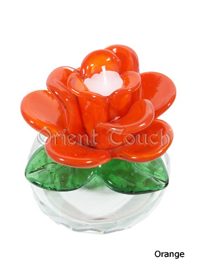 Glass Floral Candle